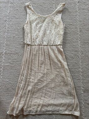 Maurices Cream Lace Bodice Midi Dress